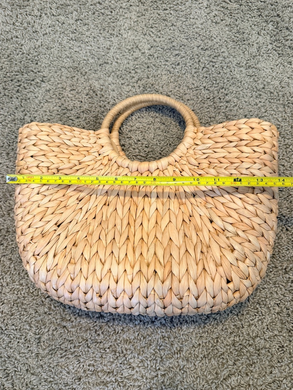 Woven Straw Tote Bag - Natural Tan - Picture 3 of 7